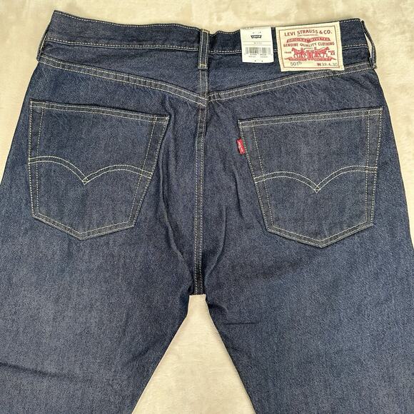 Levi's 501 Jeans Dark Blue Original Fit Denim Button Fly Big E Men's Size 32x30 - Picture 12 of 14